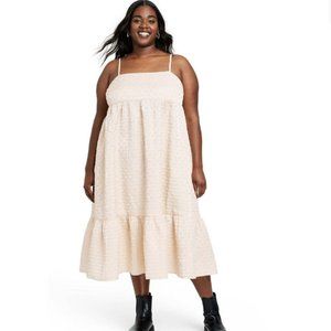 KIKA VARGAS x Target Textured Empire Waist Midi Dress NWT size 1X